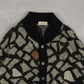 MEN'S VINTAGE 1980S PATTERNED KNITTED CARDIGAN - X-LARGE