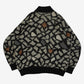 MEN'S VINTAGE 1980S PATTERNED KNITTED CARDIGAN - X-LARGE