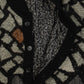MEN'S VINTAGE 1980S PATTERNED KNITTED CARDIGAN - X-LARGE