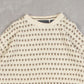 MEN'S VINTAGE 1990S STRUCTURED PATTERNED KNITTED JUMPER - LARGE