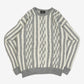 MEN'S VINTAGE 1980S SEARS STRUCTURED STRIPED KNITTED JUMPER - X-LARGE