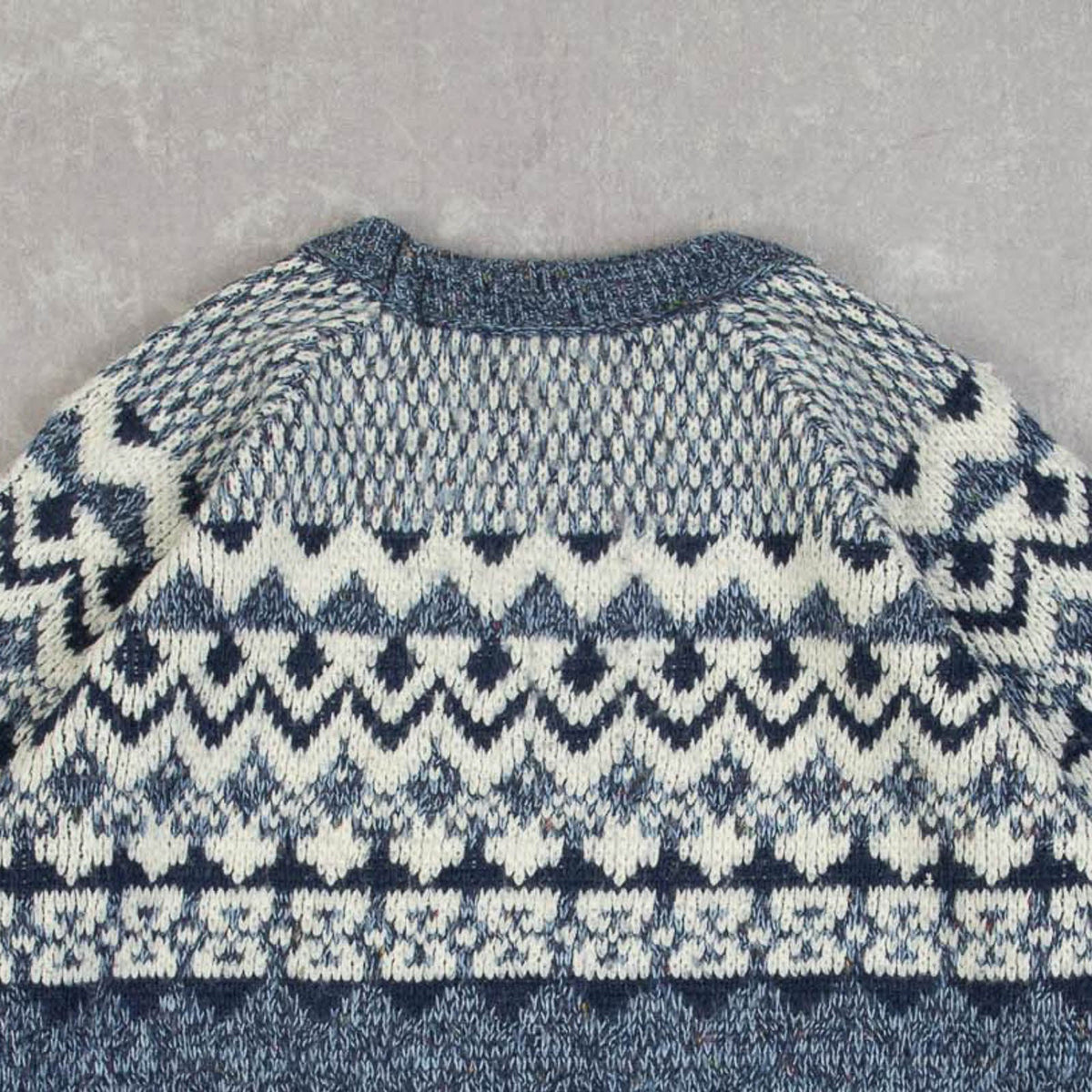 MEN'S VINTAGE 1990S PATTERNED KNITTED JUMPER - LARGE