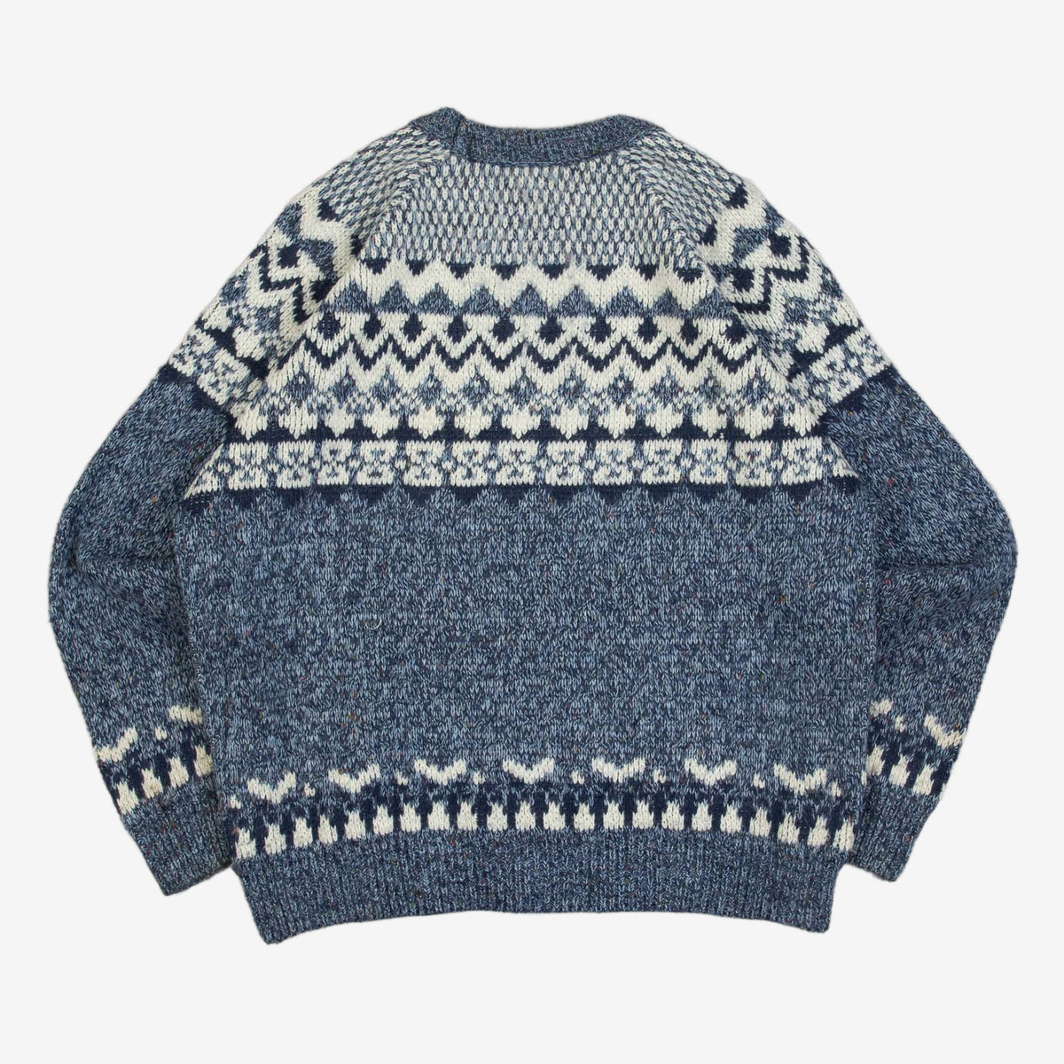 MEN'S VINTAGE 1990S PATTERNED KNITTED JUMPER - LARGE