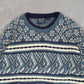 MEN'S VINTAGE 1990S PATTERNED KNITTED JUMPER - LARGE