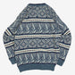 MEN'S VINTAGE 1990S PATTERNED KNITTED JUMPER - LARGE