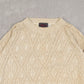 MEN'S VINTAGE 1980S STRUCTURED KNITTED JUMPER - X-LARGE