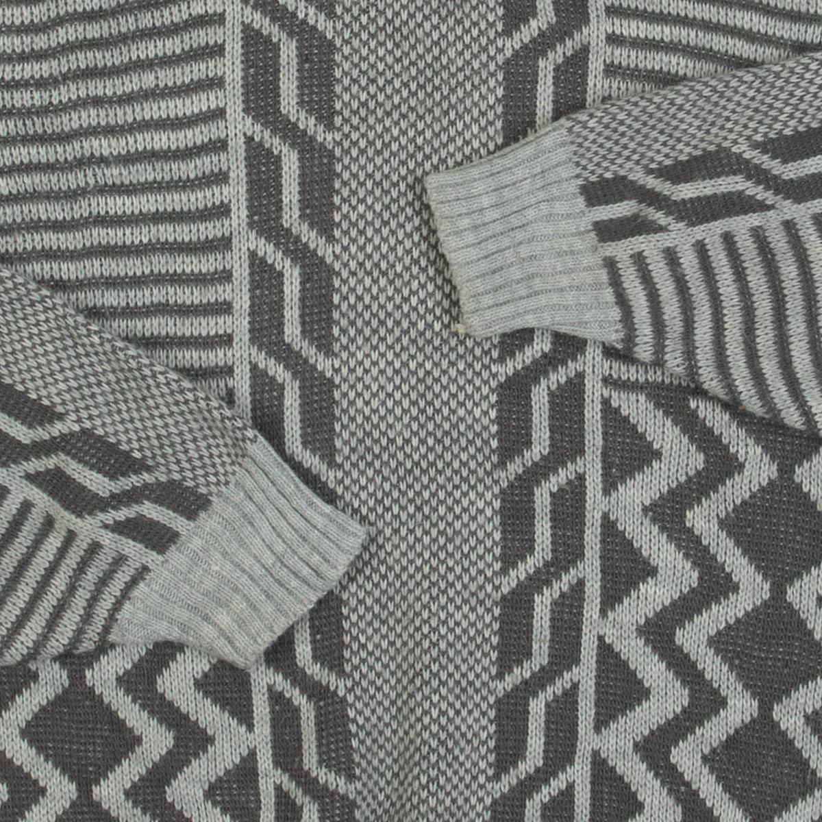 WOMEN'S VINTAGE 1980S STRIPED PATTERNED KNITTED JUMPER - LARGE