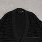 MEN'S VINTAGE 1980S PATTERNED KNITTED CARDIGAN - LARGE