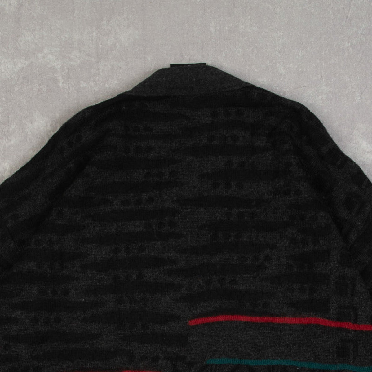 MEN'S VINTAGE 1980S PATTERNED KNITTED CARDIGAN - LARGE