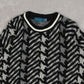 MEN'S VINTAGE 1990S PATTERNED KNITTED JUMPER - LARGE