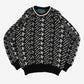 MEN'S VINTAGE 1990S PATTERNED KNITTED JUMPER - LARGE
