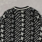 MEN'S VINTAGE 1990S PATTERNED KNITTED JUMPER - LARGE