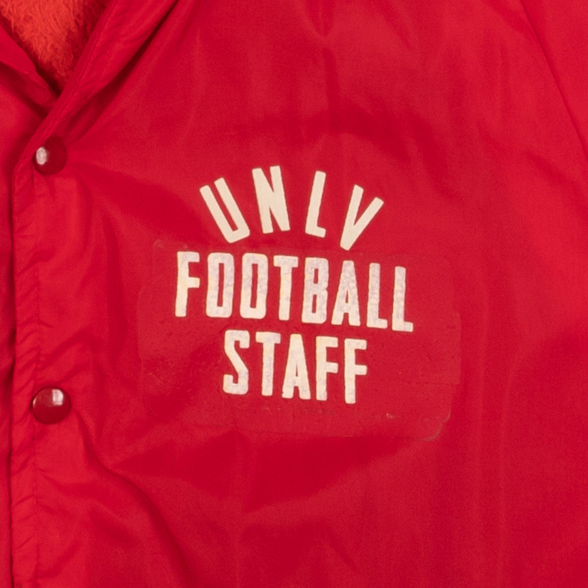 MEN'S VINTAGE 1980S CHAMPION UNLV FOOTBALL FLEECE LINED COACH JACKET - LARGE