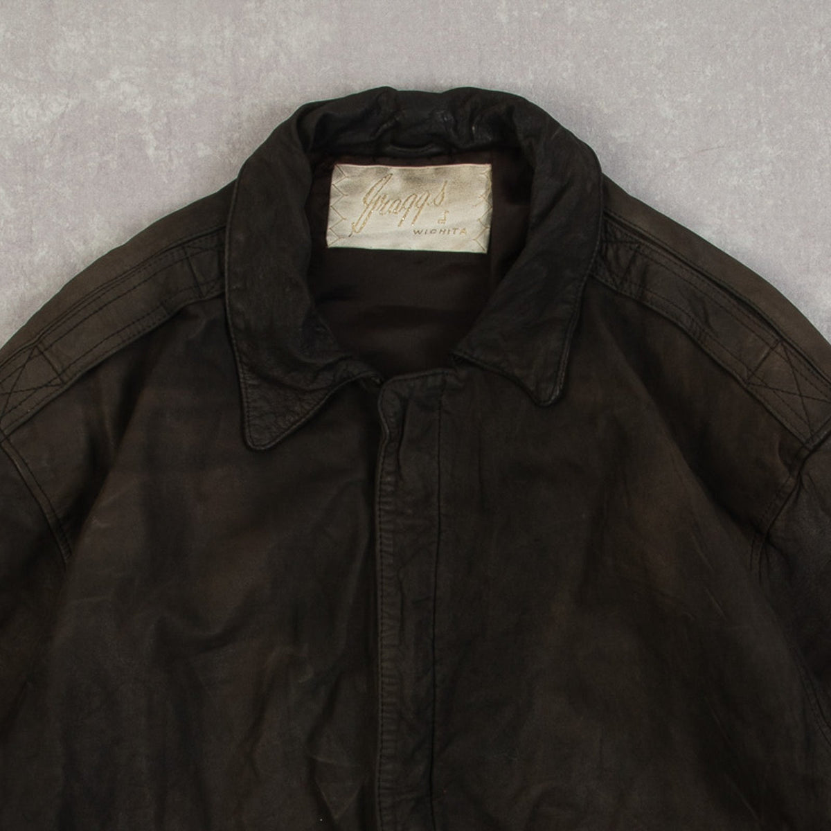 MEN'S VINTAGE 1980S G-2 LEATHER FLIGHT JACKET - LARGE