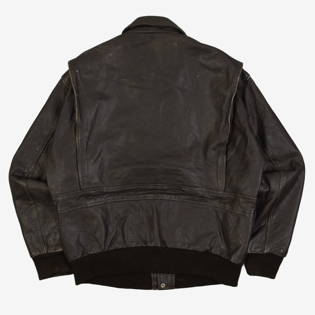 MEN'S VINTAGE 1980S G-2 LEATHER FLIGHT JACKET - LARGE