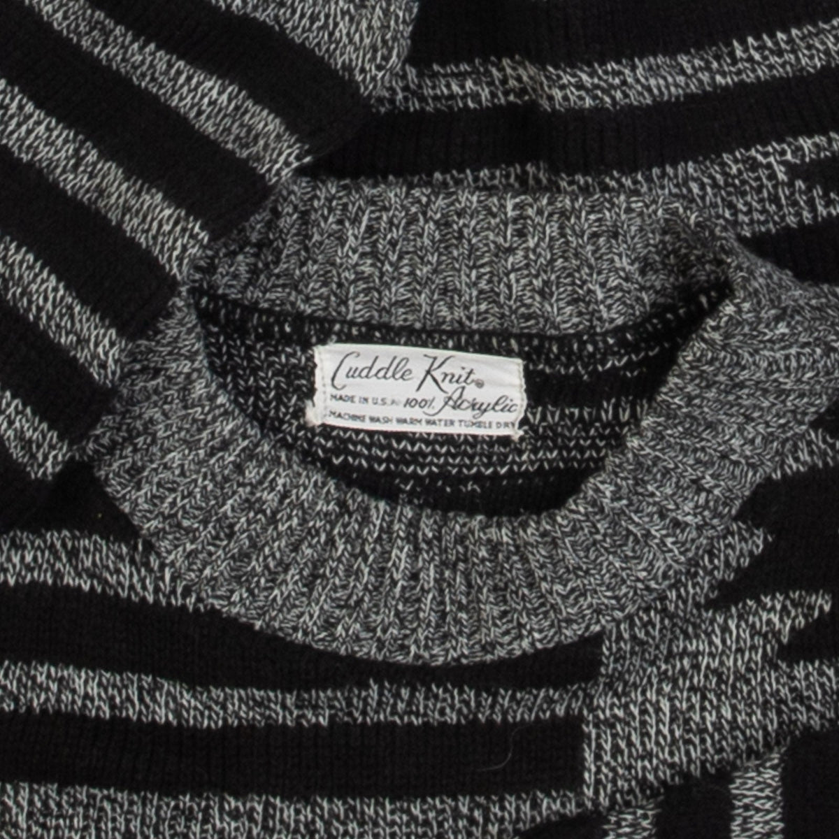 WOMEN'S VINTAGE 1980S STRIPED PATTERNED KNITTED JUMPER - LARGE