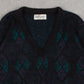 MEN'S VINTAGE 1980S PATTERNED KNITTED JUMPER - MEDIUM
