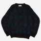 MEN'S VINTAGE 1980S PATTERNED KNITTED JUMPER - MEDIUM