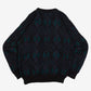 MEN'S VINTAGE 1980S PATTERNED KNITTED JUMPER - MEDIUM