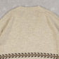MEN'S VINTAGE 1980S PATTERNED V-NECK KNITTED JUMPER - LARGE