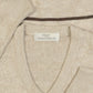 MEN'S VINTAGE 1980S PATTERNED V-NECK KNITTED JUMPER - LARGE