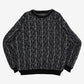MEN'S VINTAGE 1990S PATTERNED KNITTED JUMPER - LARGE