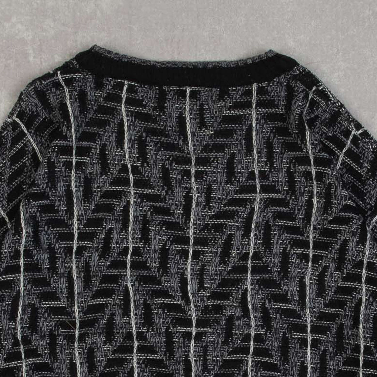 MEN'S VINTAGE 1990S PATTERNED KNITTED JUMPER - LARGE