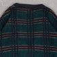 MEN'S VINTAGE 1990S CHECKED KNITTED CARDIGAN - SMALL