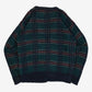 MEN'S VINTAGE 1990S CHECKED KNITTED CARDIGAN - SMALL