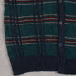 MEN'S VINTAGE 1990S CHECKED KNITTED CARDIGAN - SMALL