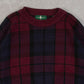 MEN'S VINTAGE 1990S CHECKED KNITTED JUMPER - LARGE