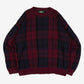 MEN'S VINTAGE 1990S CHECKED KNITTED JUMPER - LARGE