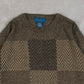 MEN'S VINTAGE 1990S CHECKERBOARD PATTERNED KNITTED JUMPER - X-LARGE