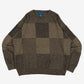 MEN'S VINTAGE 1990S CHECKERBOARD PATTERNED KNITTED JUMPER - X-LARGE