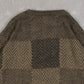 MEN'S VINTAGE 1990S CHECKERBOARD PATTERNED KNITTED JUMPER - X-LARGE