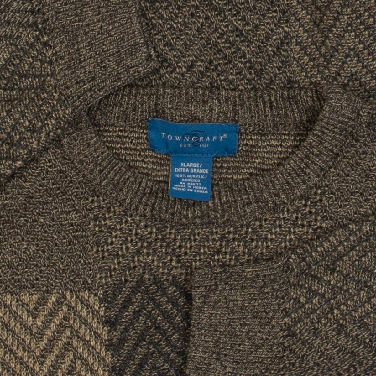 MEN'S VINTAGE 1990S CHECKERBOARD PATTERNED KNITTED JUMPER - X-LARGE