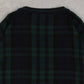 MEN'S VINTAGE 1990S CHECKED KNITTED JUMPER - LARGE
