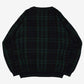 MEN'S VINTAGE 1990S CHECKED KNITTED JUMPER - LARGE