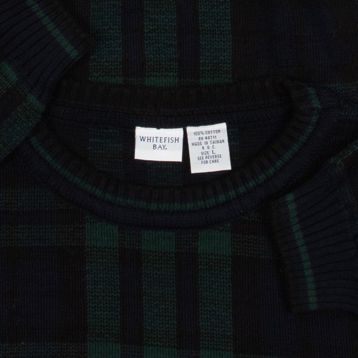 MEN'S VINTAGE 1990S CHECKED KNITTED JUMPER - LARGE