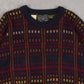 MEN'S VINTAGE 1980S GRID PATTERNED KNITTED JUMPER - X-LARGE