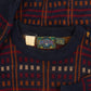 MEN'S VINTAGE 1980S GRID PATTERNED KNITTED JUMPER - X-LARGE