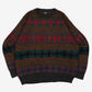 MEN'S VINTAGE 1990S CHECKED PATTERNED KNITTED JUMPER - LARGE