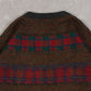 MEN'S VINTAGE 1990S CHECKED PATTERNED KNITTED JUMPER - LARGE