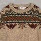 MEN'S VINTAGE 1980S STRUCTURED PATTERNED KNITTED JUMPER - X-LARGE