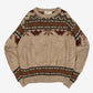 MEN'S VINTAGE 1980S STRUCTURED PATTERNED KNITTED JUMPER - X-LARGE