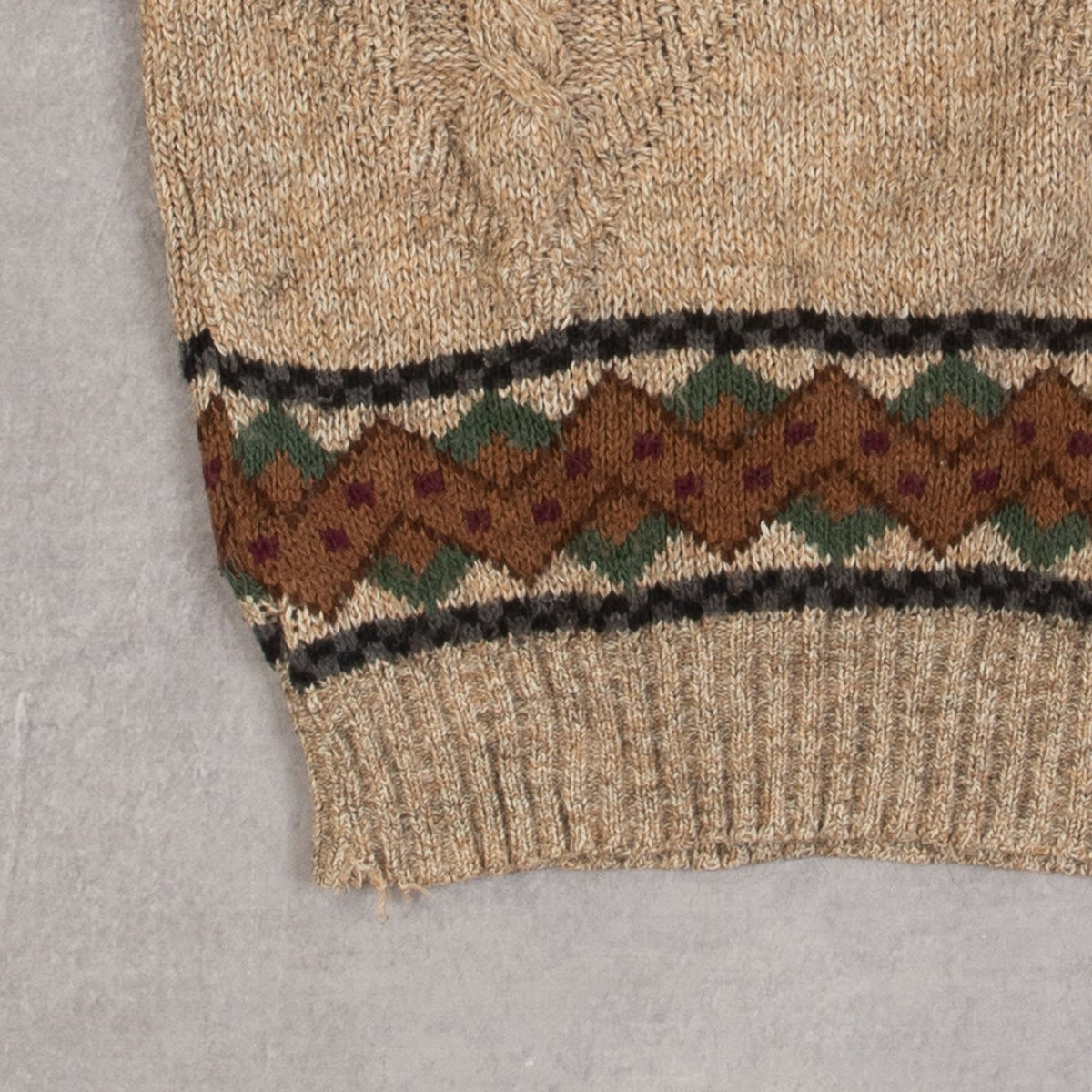 MEN'S VINTAGE 1980S STRUCTURED PATTERNED KNITTED JUMPER - X-LARGE