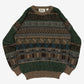 MEN'S VINTAGE 1990S PATTERNED KNITTED JUMPER - LARGE