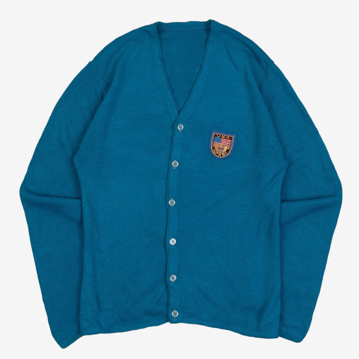 MEN'S VINTAGE 1990S USA KNITTED CARDIGAN - SMALL