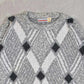 MEN'S VINTAGE 1980S STRUCTURED PATTERNED KNITTED JUMPER - X-LARGE