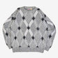 MEN'S VINTAGE 1980S STRUCTURED PATTERNED KNITTED JUMPER - X-LARGE